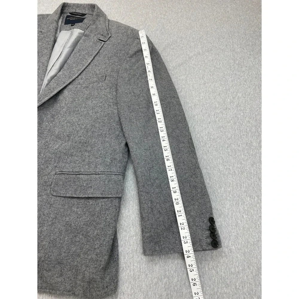 Banana Republic Blazer Men 44R Gray Heathered 100% Cotton 2-Button Single Breast